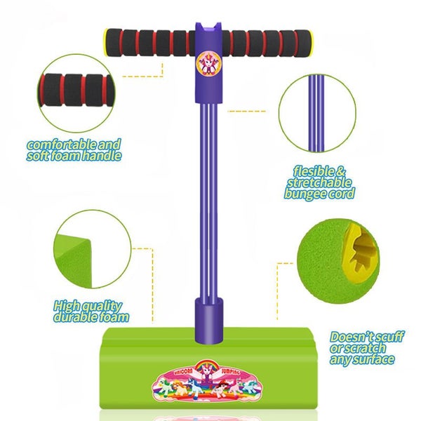 Foam Pogo Jumper Pogo Stick for Kids Ages 3 and up Outdoor Toys-Green Carousel 2