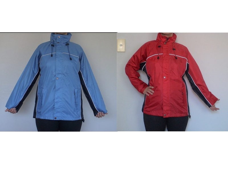 Child, Kids, Lady Raincoat Red Size 10 - blue & red Carousel 1