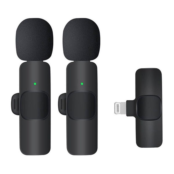 Dual Wireless Lavalier Microphone for iPhone iPad Noise Reduction Carousel 1