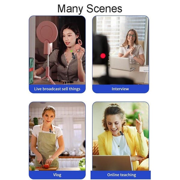 Dual Wireless Lavalier Microphone for iPhone iPad Noise Reduction Carousel 6