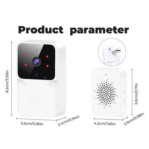 Wireless Doorbell Camera Night Vision Two Way Audio APP Control-White Carousel 2