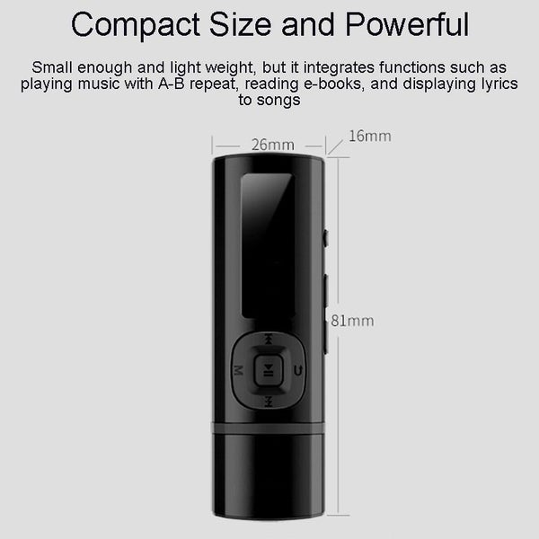 USB MP3 Player Bluetooth 4.0 8GB with Clip HiFi Lossless Sound Carousel 2