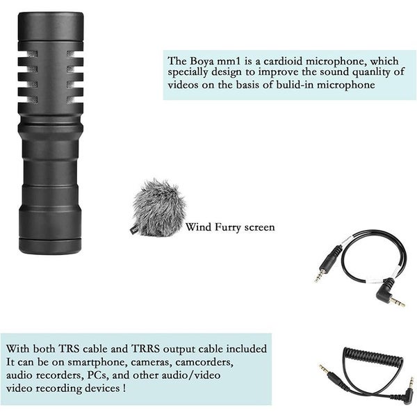 MM1 Cardioid Condenser Microphone with Shock Mount for Camera Smartphones Carousel 2