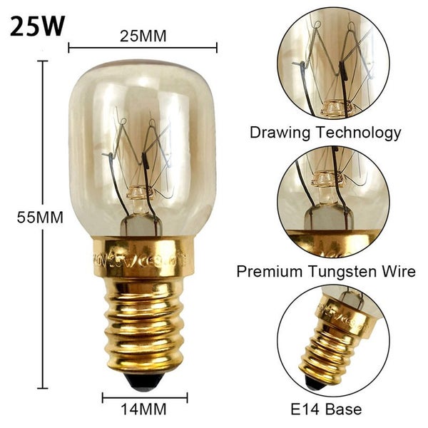10 Pcs Microwave Light Bulb 25W E14 LED Oven Tungsten Bulb-A Carousel 2
