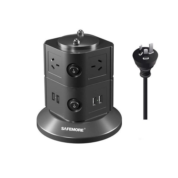 SAFEMORE VPS Origin 2 Level Power Board Station 6 Outlet + 2 x USB-A & 2 x US... Carousel 1