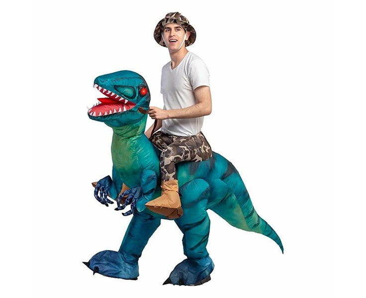 Inflatable Costume, Halloween Costumes Blue Dinosaur Rider, Blow Up Costume Carousel 1