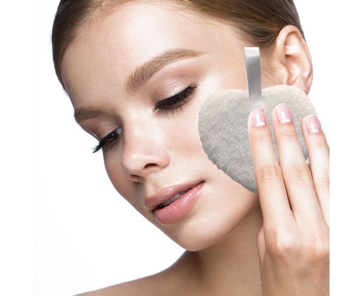 4pcs Powder puff Soft Washable Large Round Velour Body Powder white Carousel 4