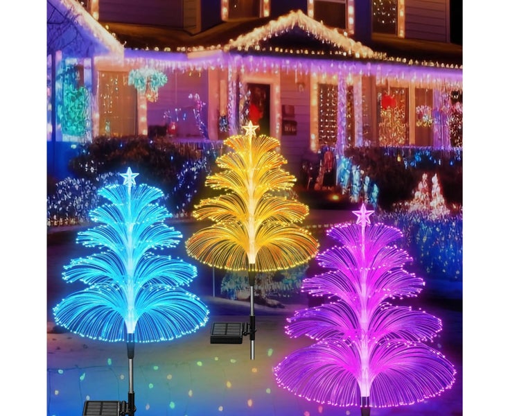 Solar Christmas Decorations Trees Lights Outdoor Waterproof Solar Christmas Carousel 1