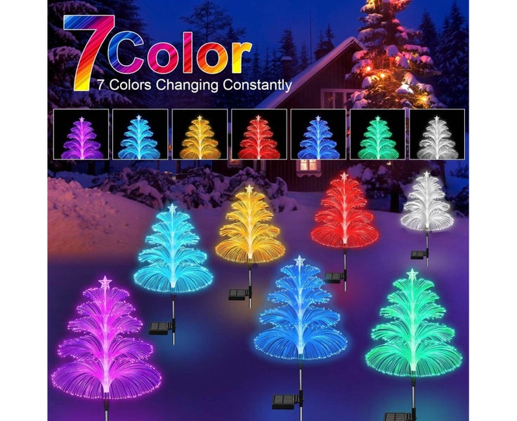 Solar Christmas Decorations Trees Lights Outdoor Waterproof Solar Christmas Carousel 2