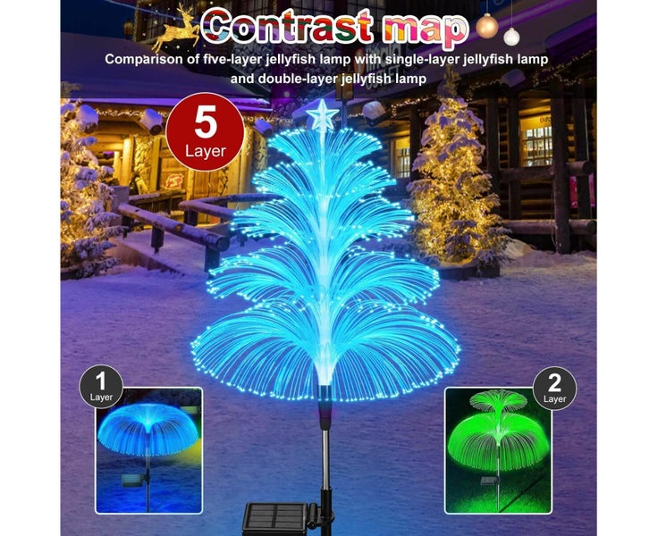 Solar Christmas Decorations Trees Lights Outdoor Waterproof Solar Christmas Carousel 7