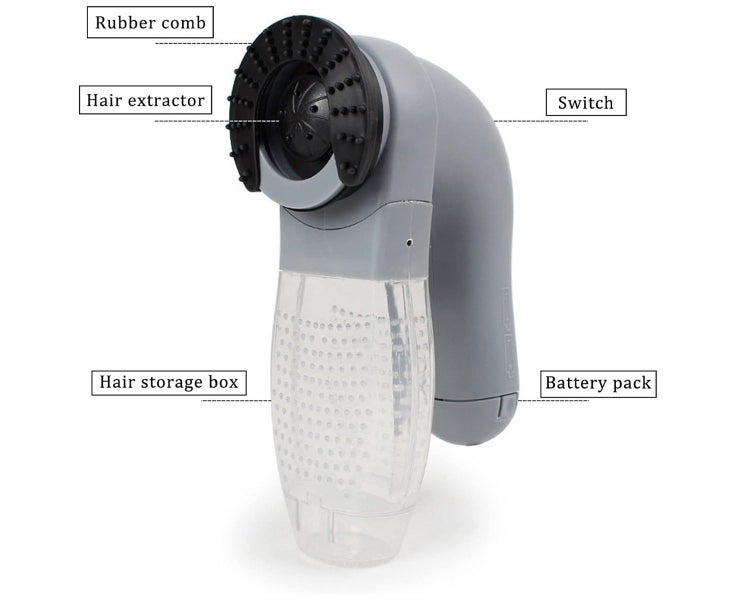 Dog cat pet hair remover, puppy electric hair removal grooming brush comb r Carousel 1