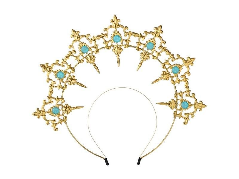 Halo Crown Headband Baroque Gothic Cross Headpiece For Women Girls Carousel 1