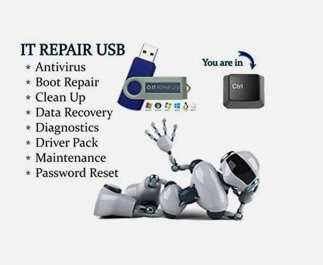 Rescue Repair Recover Fix Boot Disc for MS Win 10 8 7 Vista XP Carousel 1