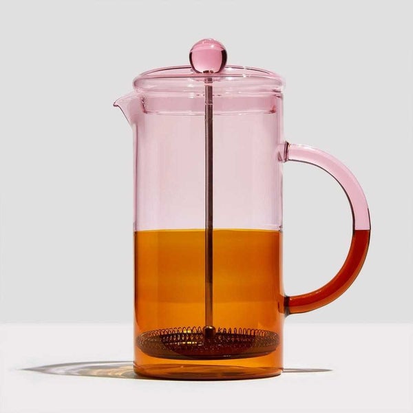 Fazeek Two Tone Coffee Plunger Pink & Amber 1.1L Carousel 1