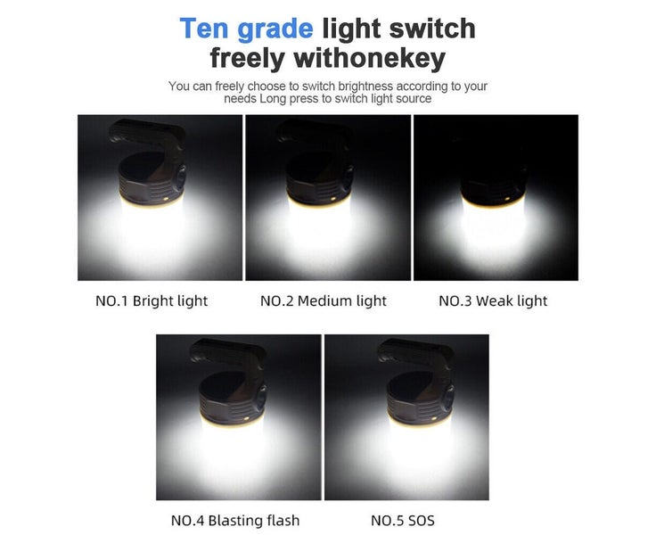 Small Camping Solar Light USB Rechargeable Portable Hanging Lantern Carousel 2
