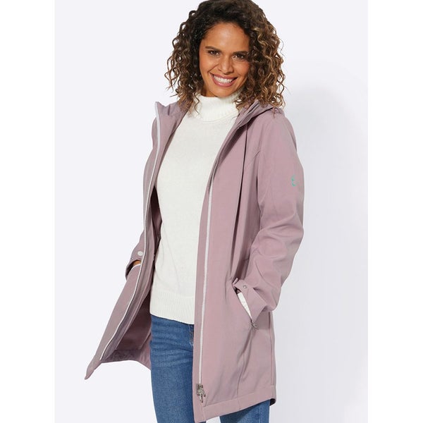 Contrast parka - stunning mauve colour with trim - size 12 - soft shell Carousel 1