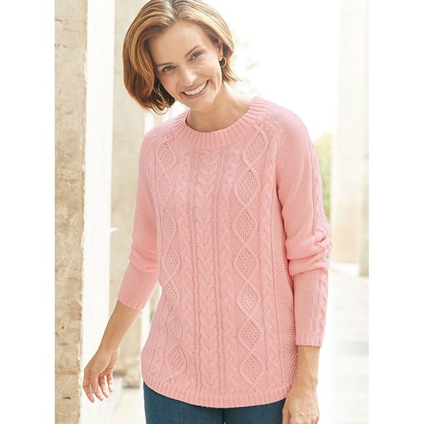 Winter warmer - cosy cuddly cable knit - size 12 - blush Carousel 1