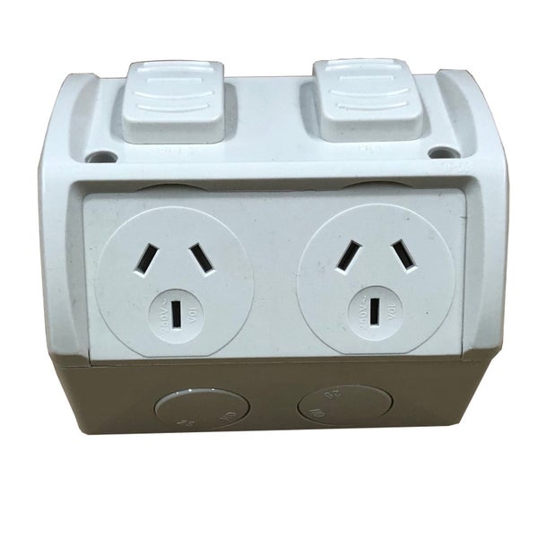 WEATHER PROTECTED DOUBLE GPO 240V 10A IP53 - ELE505-10 Carousel 1