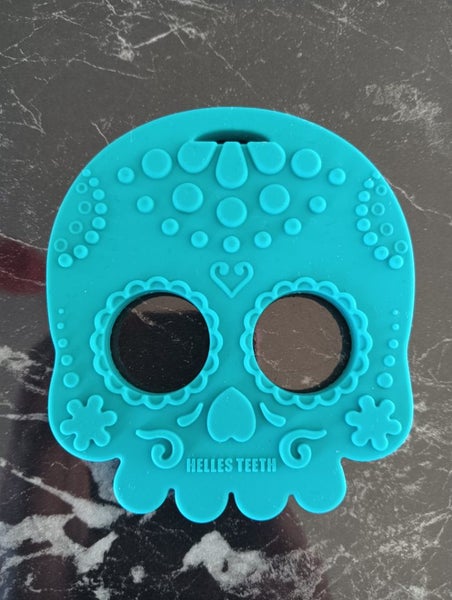 Helles Teeth Sugar Skull Teether and Handmade Crochet Bird Carousel 2