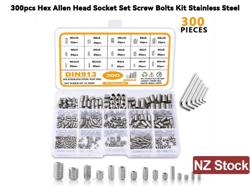 Hex Socket Screw with 6 Wrenches Kit 300PCS Carousel 1