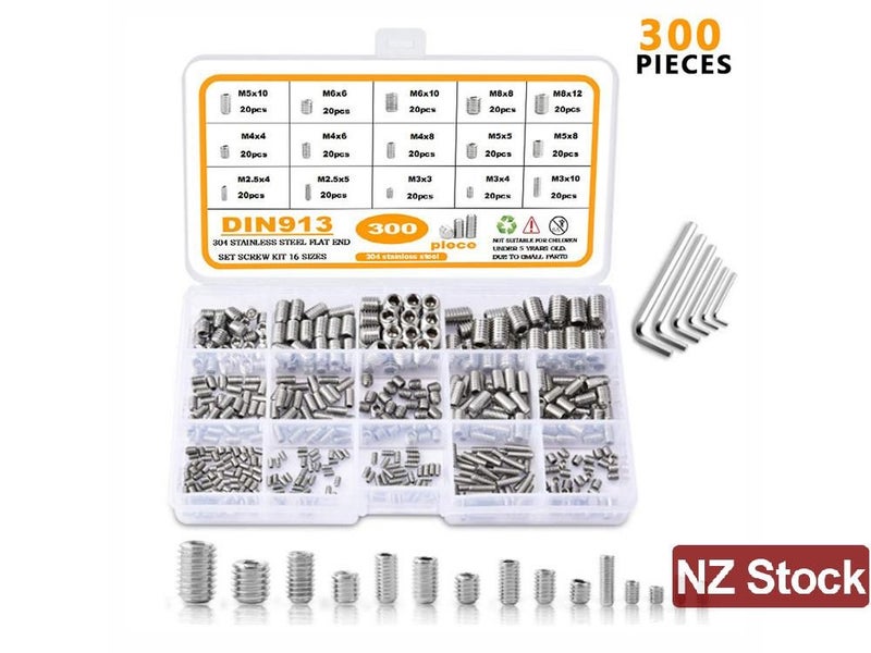 Hex Socket Screw with 6 Wrenches Kit 300PCS Carousel 9