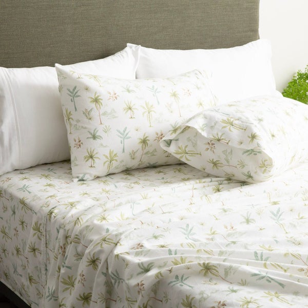 Flannelette Sheet Set Egyptian Cotton Capri Palm Carousel 1