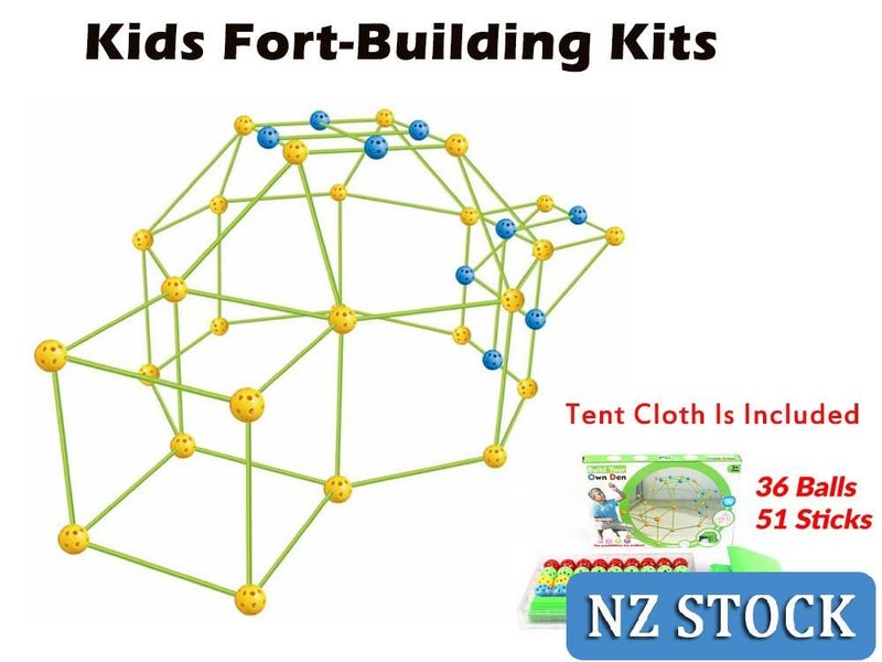 NEW Kids Construction Fort Building Kit Afterpay Carousel 1