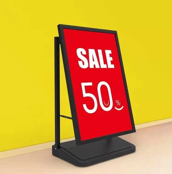 Footpath Sign with Water Base Display, Shop Display- 600x900mm Wheel Available Carousel 2