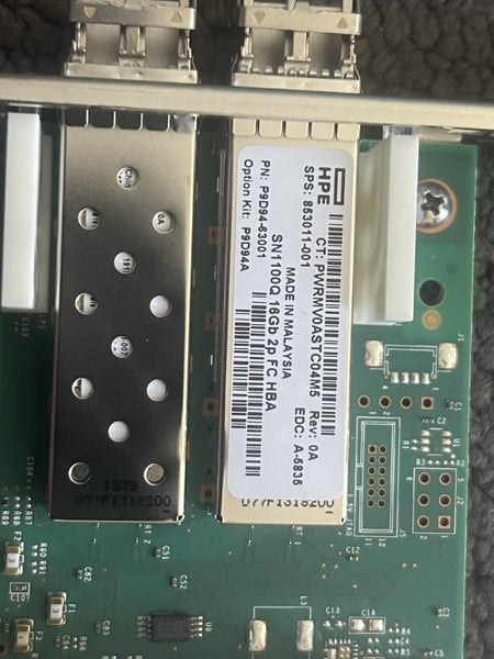 HPE P9D94A QLE2692-HP StoreFabric Dual Port 16GBFC PCIe Adapter Card 853011-001 Carousel 2