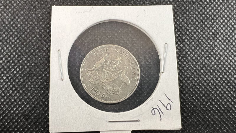 1916 Australian Silver One Shilling Coin - Fine Grade - Lot Y982 Carousel 1