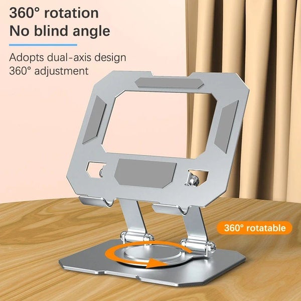 360° Rotating Metal Tablet Stand Universal Adjustable Desktop Holder Carousel 1