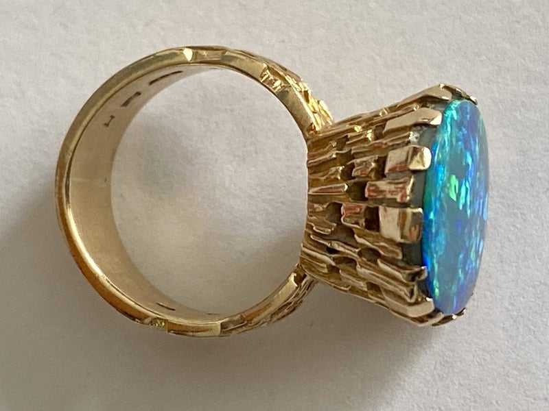 9ct Opal Midcentury Cocktail Ring – "Sculpture" by Peter Minturn Carousel 2