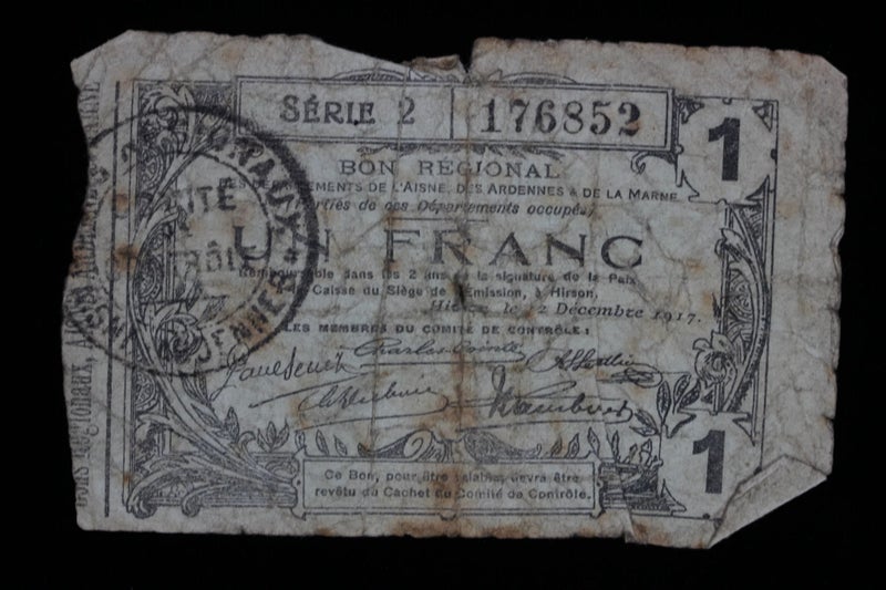 Banknote - FRANCE Un Franc Hirson Regional 1917 Carousel 1