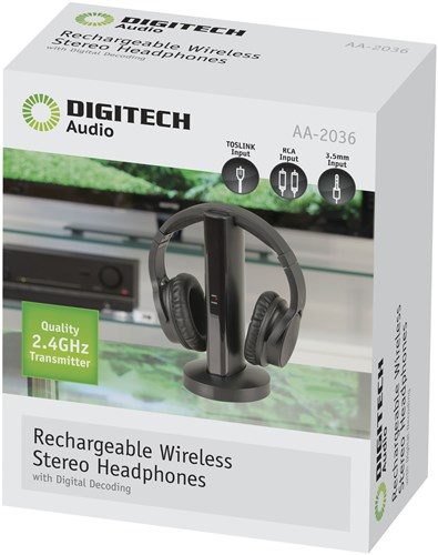 Digitech 2.4GHz Wireless Rechargeable Stereo Headphones AA2036 Carousel 3