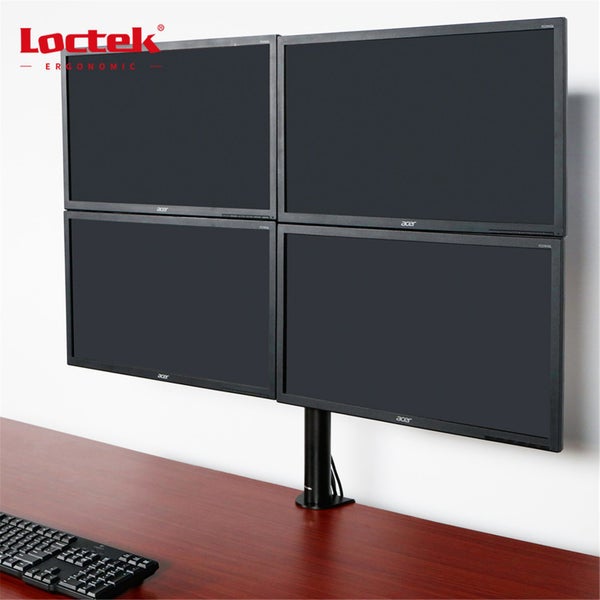 Loctek Eco Mount, 10"-30" Quad Monitors Ergonomic Swivel Arm - VESA 75 & 100mm - Carousel 2