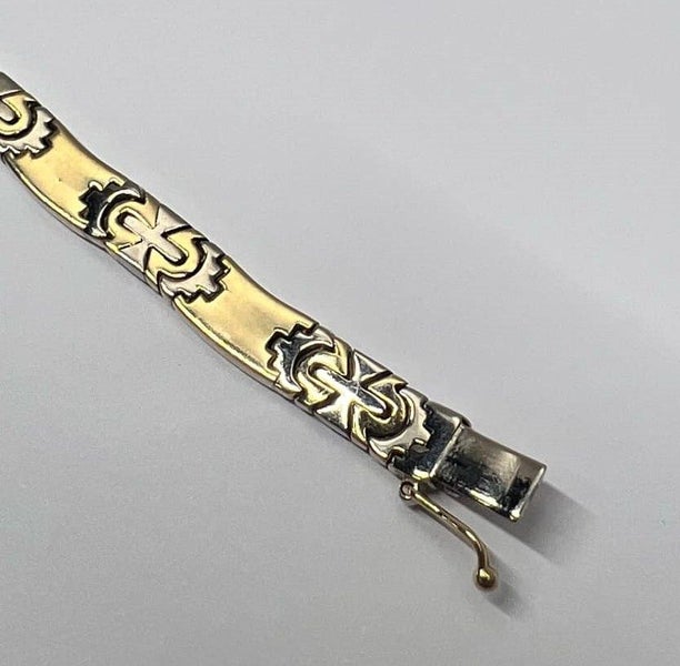 Stunning Two Tone Necklace White & Yellow Gold Carousel 11