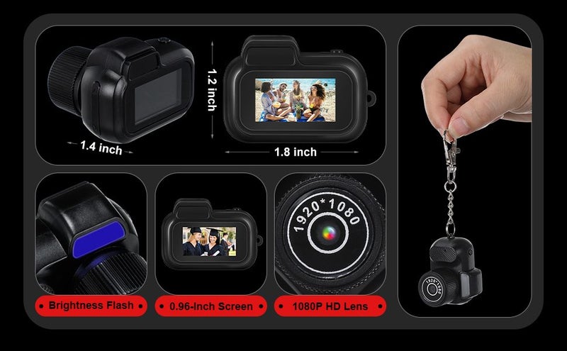 Mini Keychain Camera 1080p Small Retro Portable Photo Video Camera Carousel 2