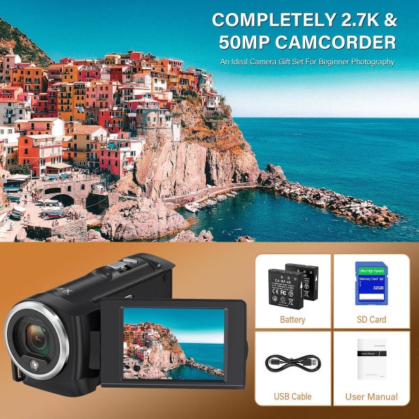 Video Camera Camcorder QHD 2.7K Carousel 12