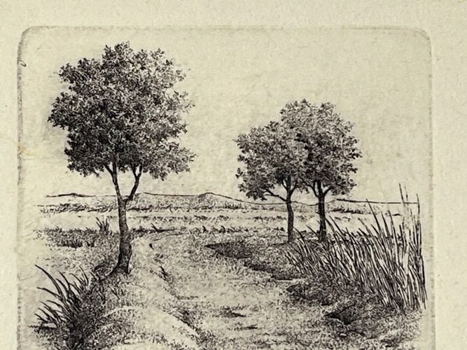 Vintage Pair Of Miniature Limited Edition Landscape Etchings Signed Carousel 7
