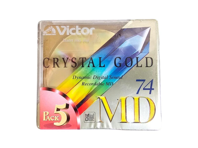 Victor Blank MD Minidisc Crystal Gold Recordable MD74 Mini Disc 5-Pack *SEALED* Carousel 1