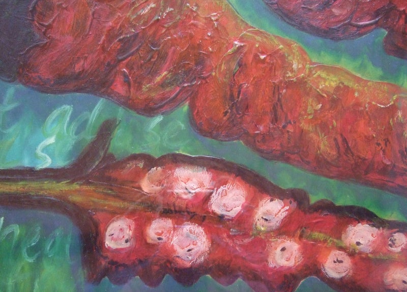 Original NZ Art - Acrylic/Mixed Media - Chillies Carousel 2
