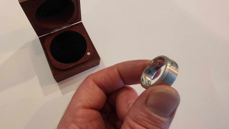 Custom men's gold and platinum modern fusion ring (valued at $4995) Carousel 2
