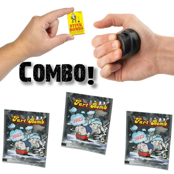 3 Stink Bombs + 3 Fart Bomb Bags + 1 Le Tooter Farting Pooter ~ COMBO DEAL! Carousel 1
