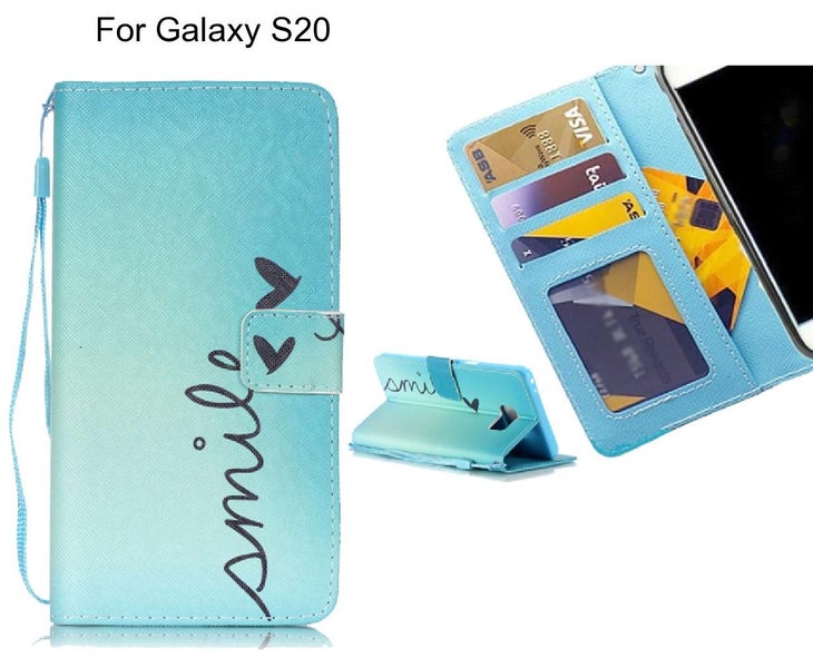 Galaxy S20 case 3 card leather wallet case printed ID Carousel 1
