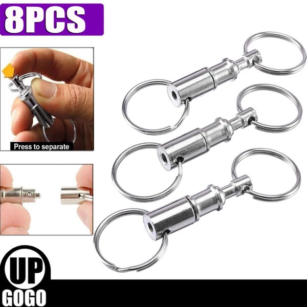 8X Detachable Quick Release Removable Keyring Keychain Key Ring Pull Apart Split Carousel 1