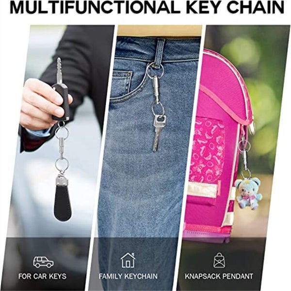8X Detachable Quick Release Removable Keyring Keychain Key Ring Pull Apart Split Carousel 2