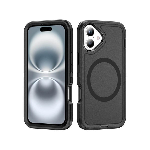iPhone 16 Plus Heavy Duty Case - Black | MagSafe Compatible | Military Drop P... Carousel 1