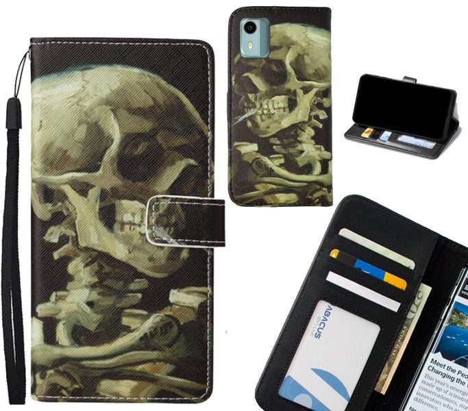 Nokia C12 case leather wallet case van gogh painting Carousel 1