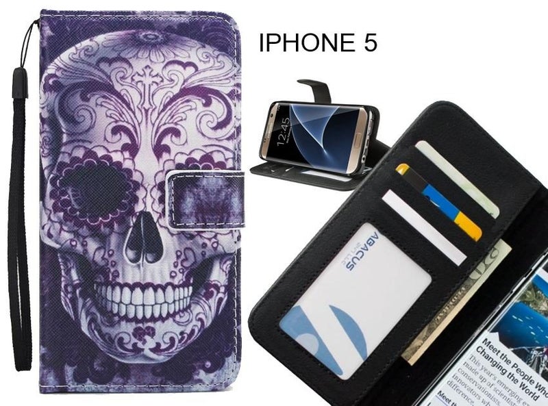 IPHONE 5 case 3 card leather wallet case printed ID Carousel 1