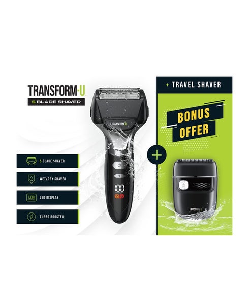 Transform-U 5 Blade Wet & Dry Electric Shaver & Travel Shaver Combo Carousel 4